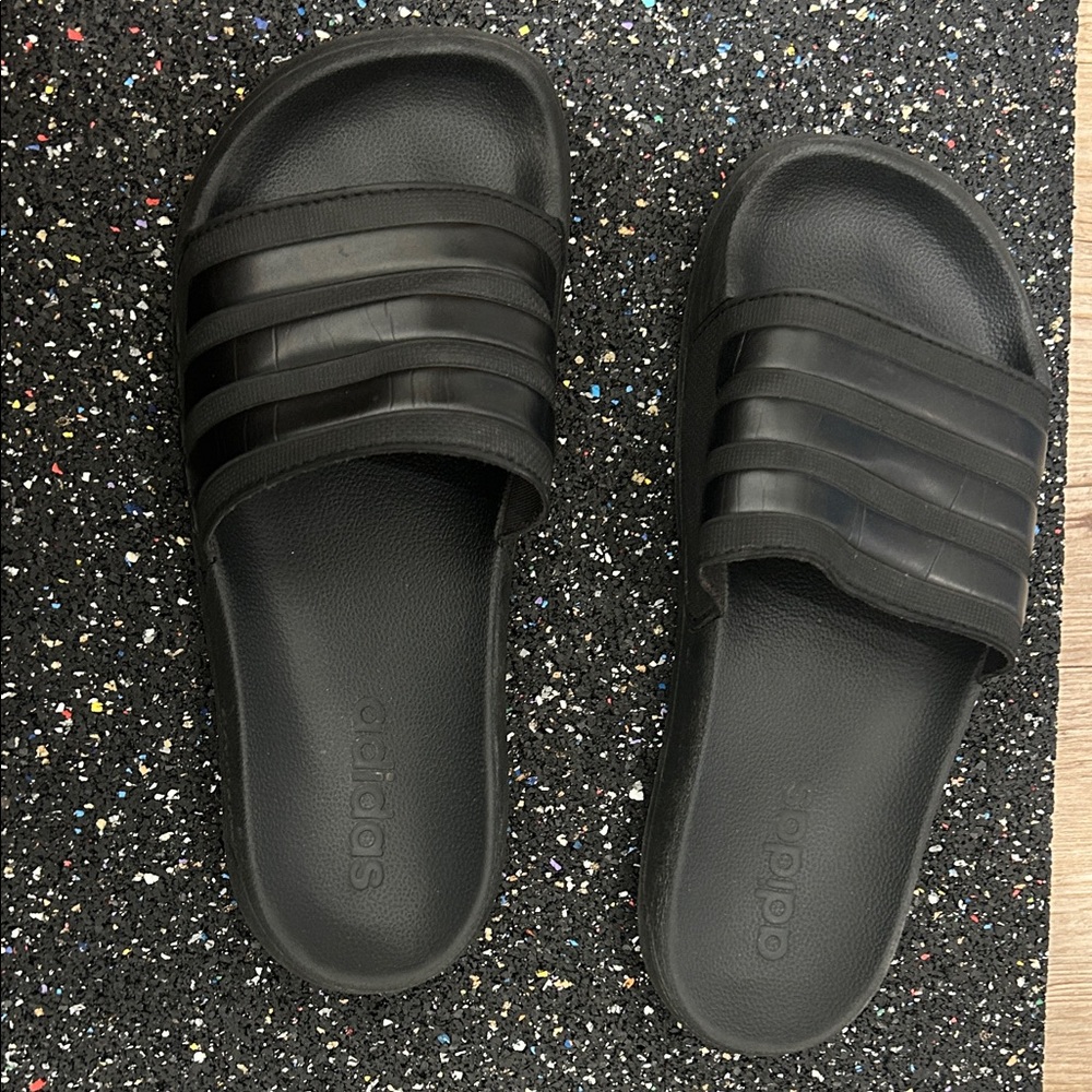 Adidas Black Adilette Slides